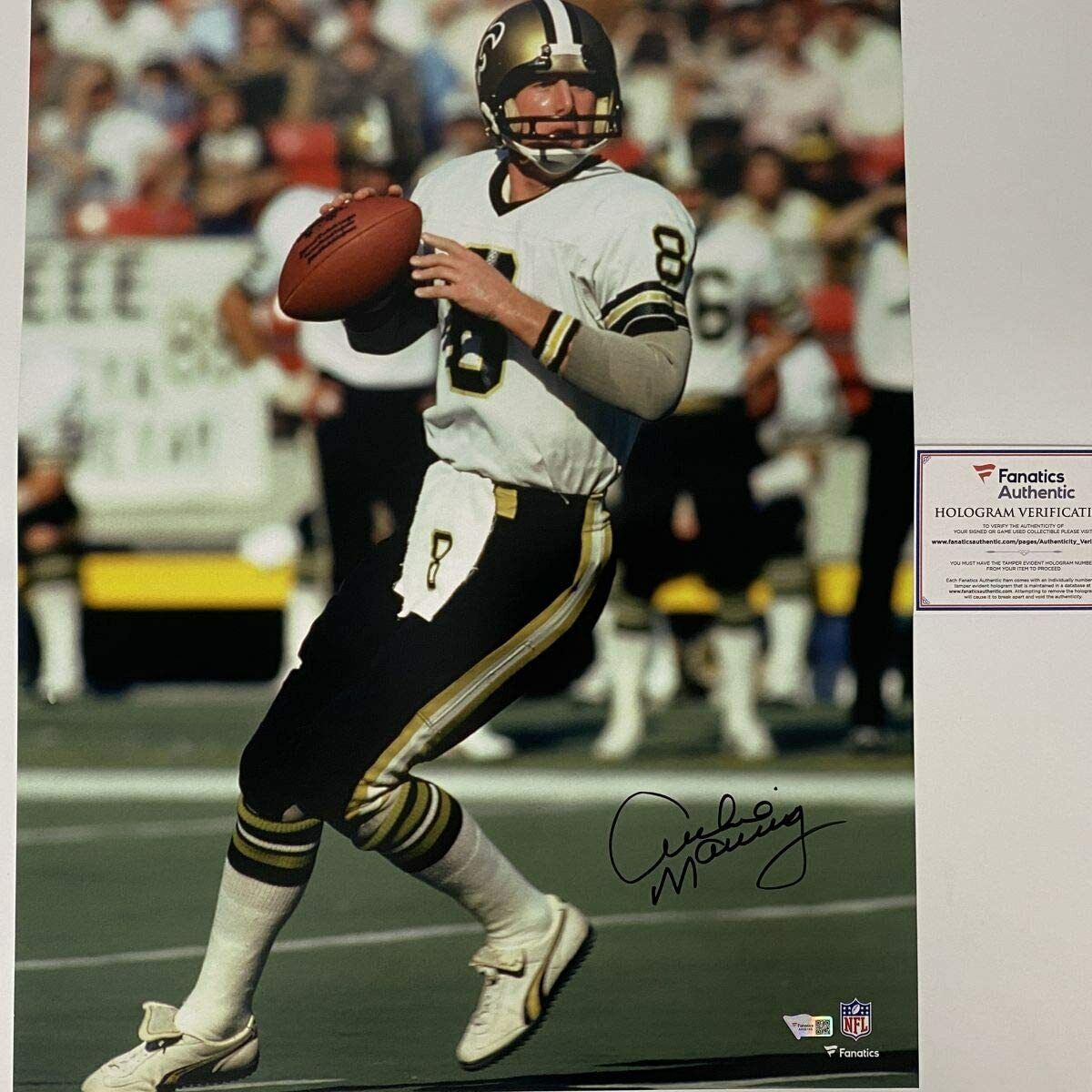 Autographed/Signed ARCHIE MANNING New Orleans Saints 16x20 Photo Poster painting Fanatics COA