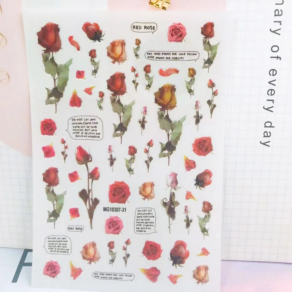 Churchf New 3D Self-Adhesive Bohemia Lovly Red Lips Image Nails Stickers for Nails Sticker Decorations Manicure Z0452-Nail Inspo