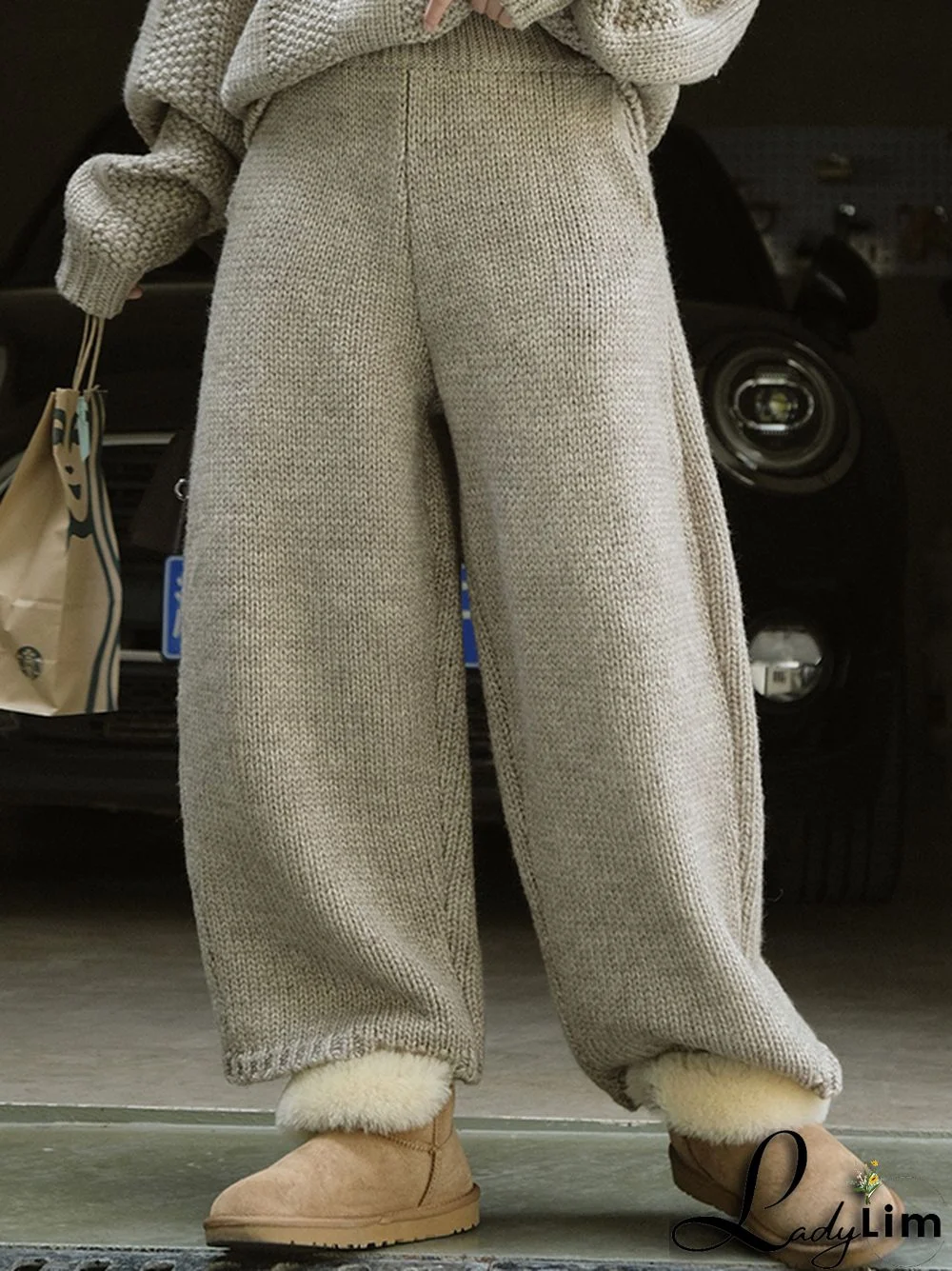 Casual Loose Wide Leg Solid Color Pants