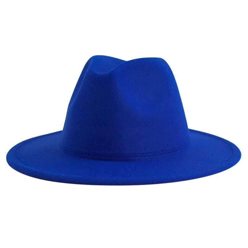 60 Color Solid Color Jazz Top Hat British Style Retro Woolen Hat Adult Embroidered Logo Felt Hat