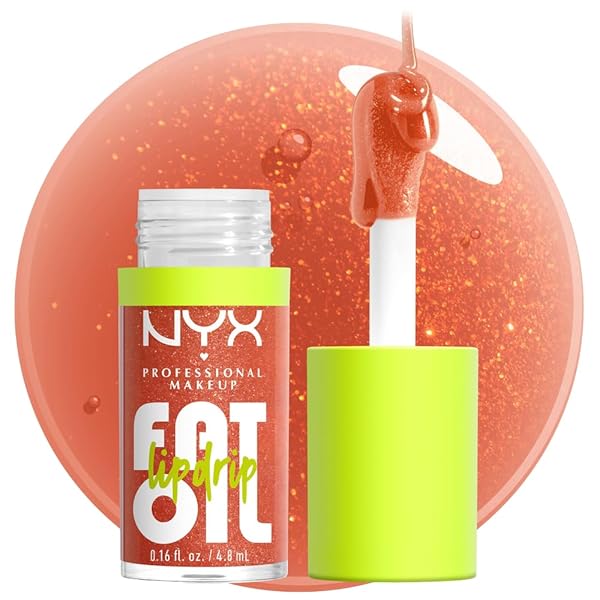 NYX PROFESSIONAL MAKEUP Fat Oil Lip Drip, Moisturizing, Shiny and Vegan Tinted Lip Gloss - Newsfeed (Rose Nude) 05 Newsfeed 0.16 Fl Oz (Pack of 1)
