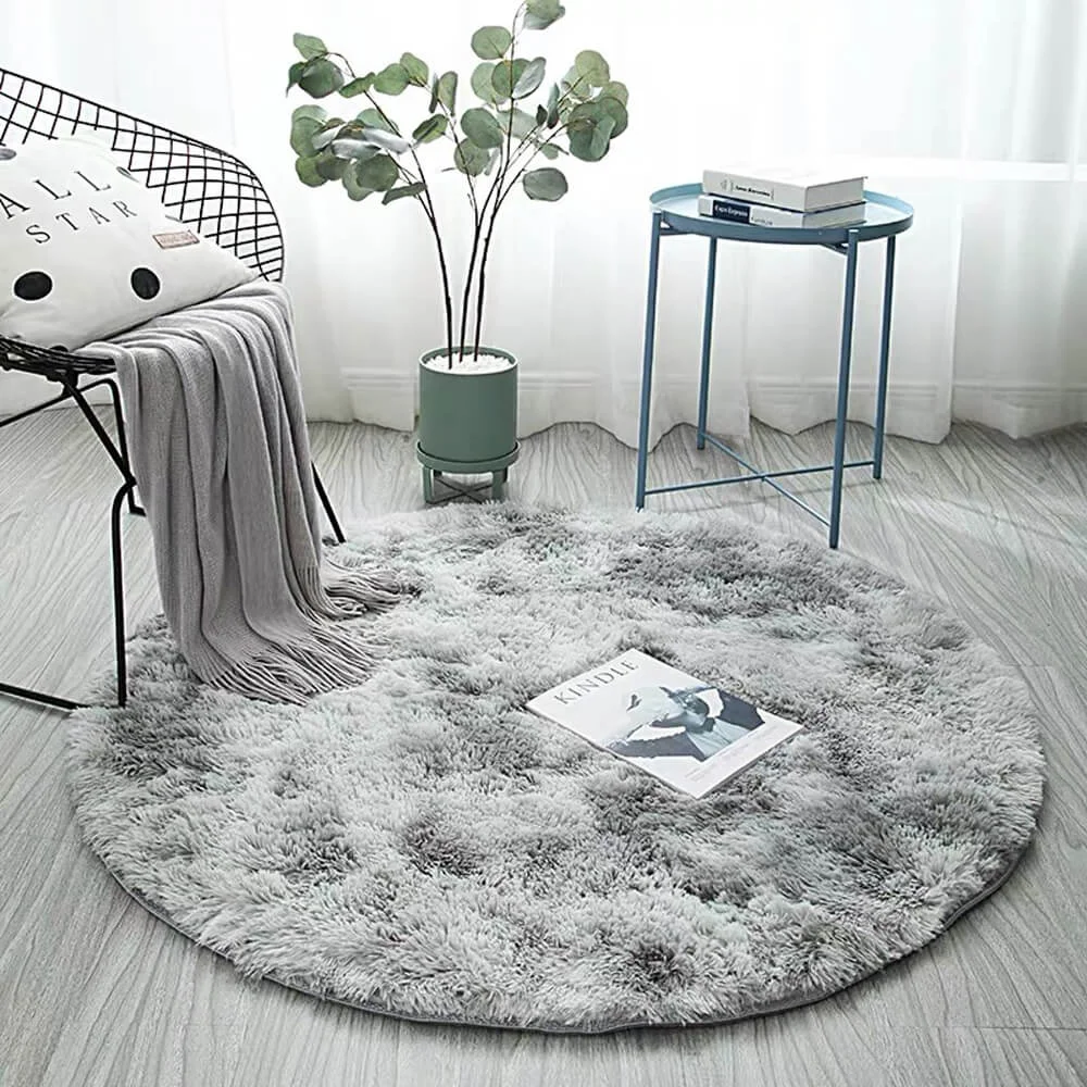 Fluffy Round Rug ,Machine Washable Carpet 