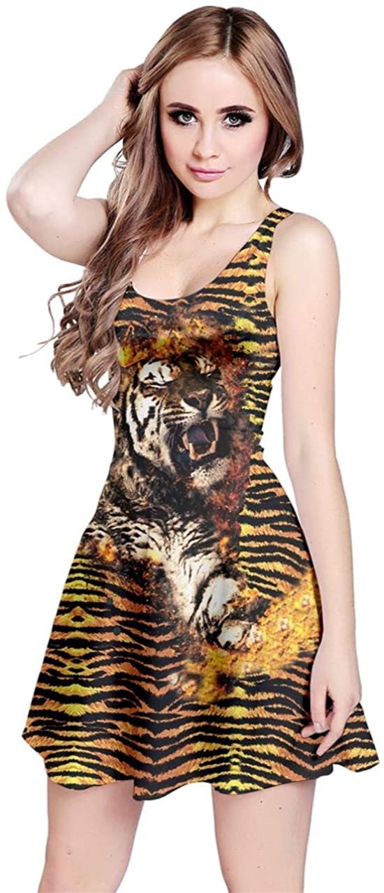 Women's Plus Size Casual Dress Peacock Feathers Leopard Print Stretchy Sleeveless Dress