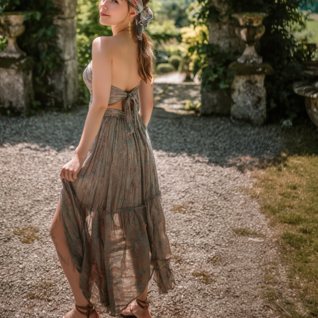Elegant Floral Maxi Dress For A Summer Stroll
