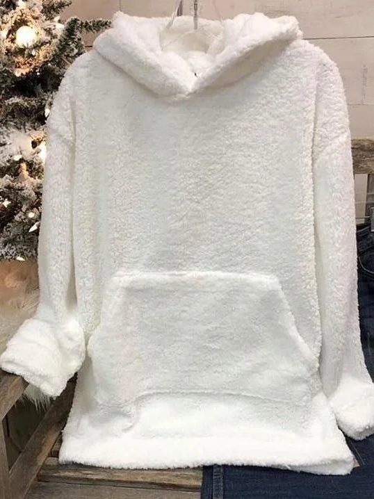 Plain Cotton Long Sleeve Sweatshirt