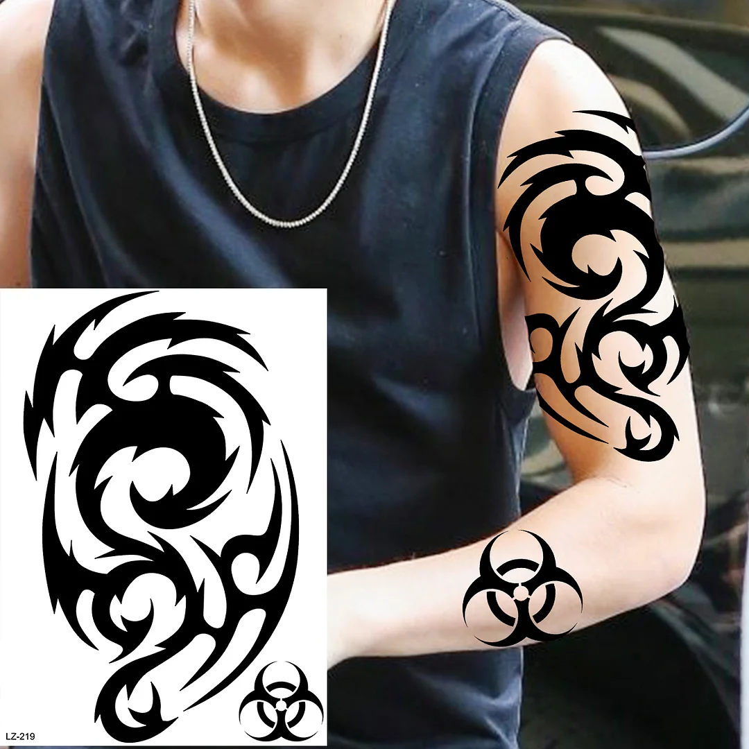 Sdrawing High Quality Lion Tiger Temporary Tattoos For Men Boys Realistic Fake Black Waterproof Tattoos Decal For Adult Party Supplies