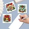 (US Only)6PCS Merry Christmas DIY Diamond Art Greeting Cards Congratulations Cards