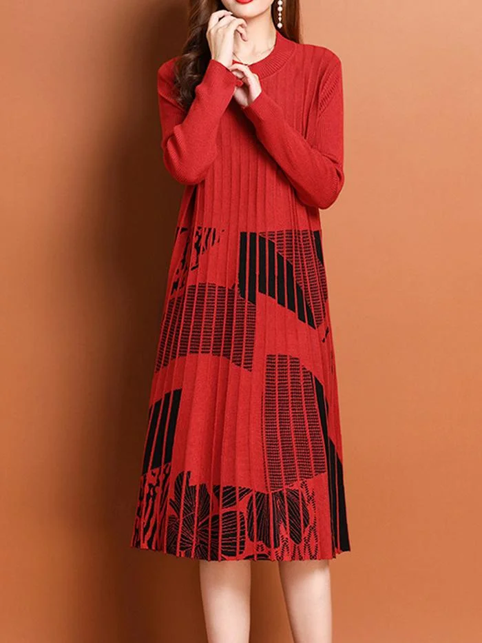 Fashion Acetate Satin Printed Dress