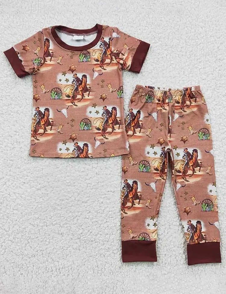 Kid's Howdy Cowboys Boots Pajama Set