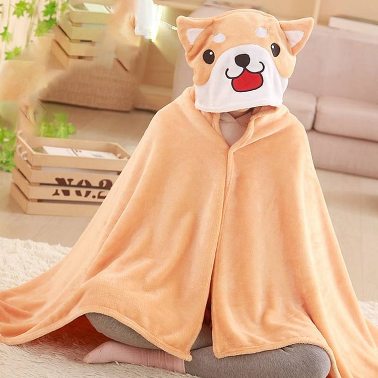 Lovely Shiba Inu Plush Wearable Hooded Blanket - Modakawa Modakawa