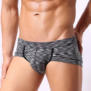 4 Pack Men's Striped U-convex Pouch Briefs