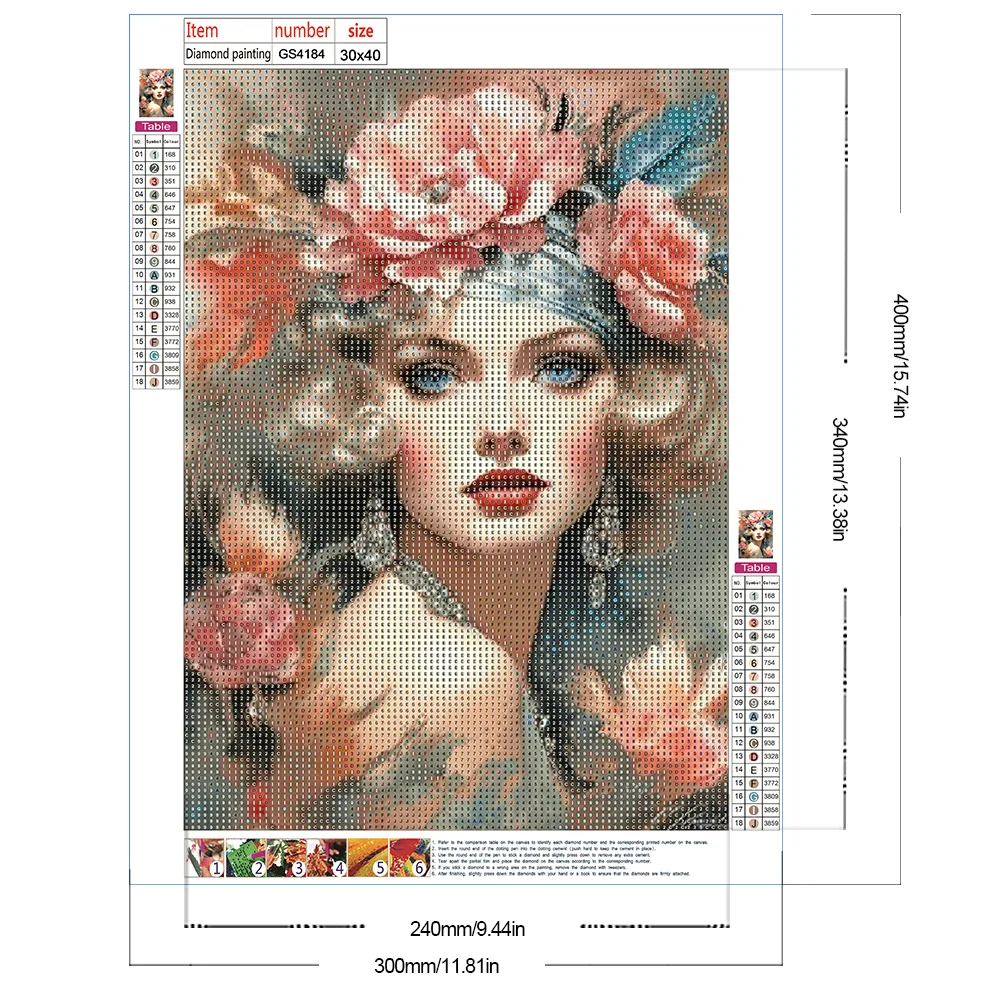 Diamond Painting - Full Round Drill - Flower Lady(Canvas|30*40cm)