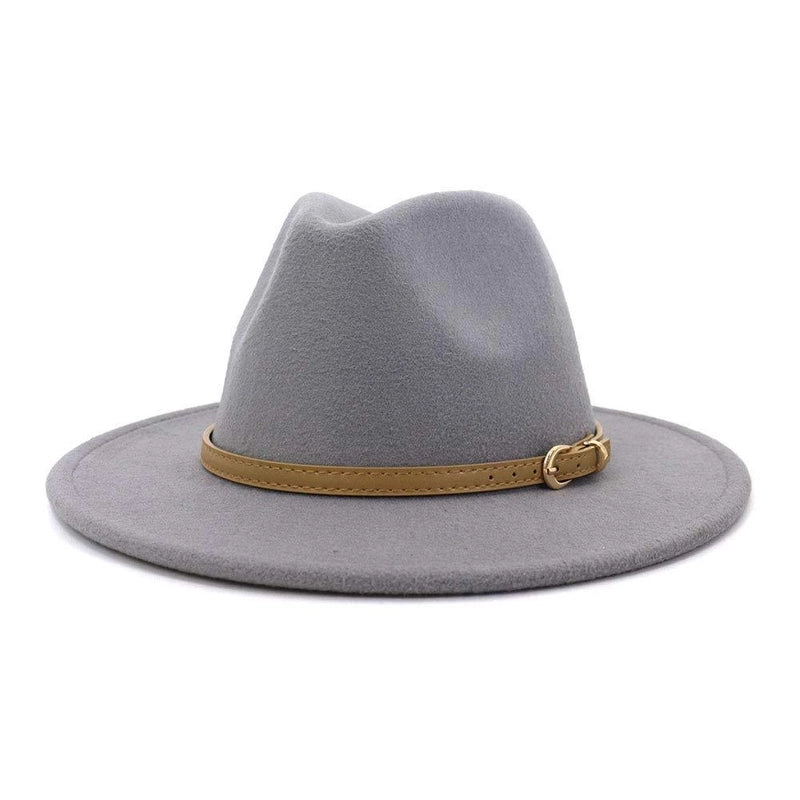 Fashion Flat Top Hat Women’s British French Socialite Elegant Felt Hat Autumn And Winter Warm Jazz Hat Men’s