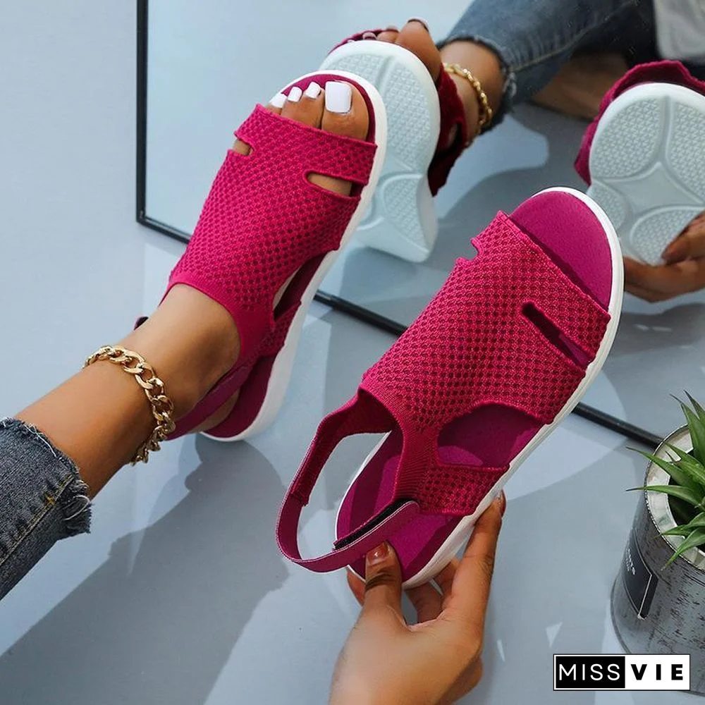 Elastic Multicolor Women Leisure Summer Sandals