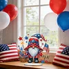 Diamond Painting Acrylic Single Sided July Independence Day Gnome Ornaments Tabletop Home Office Decor