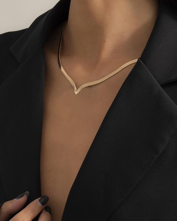 Ins Temperament Metal V-shaped Necklace - Chicaggo