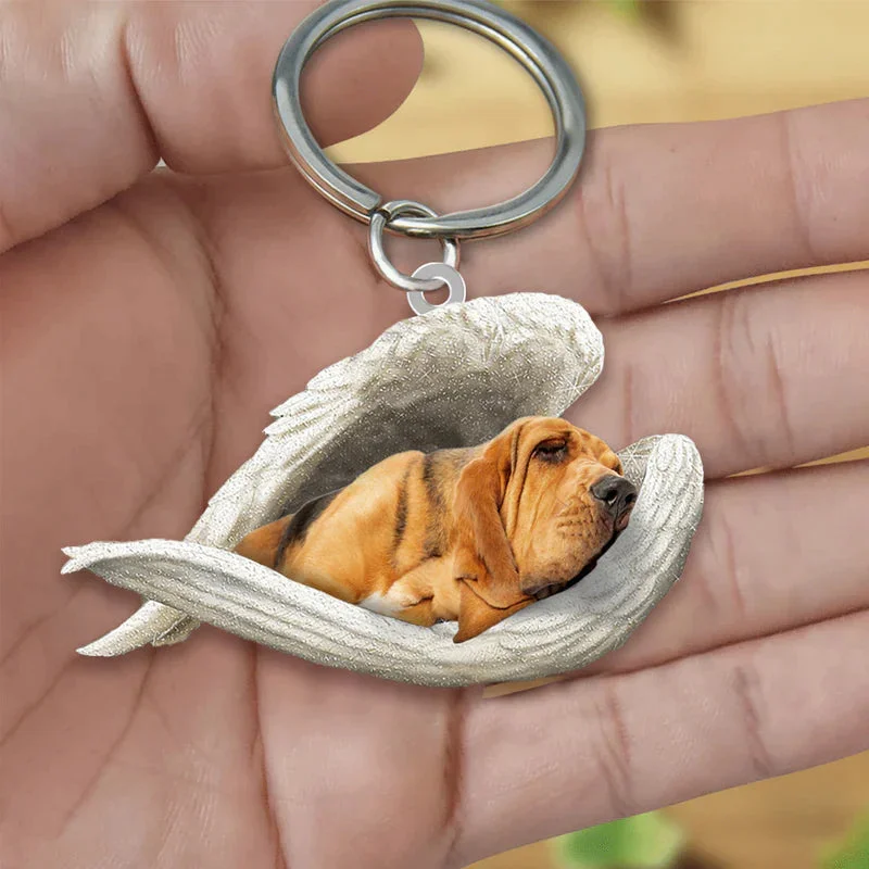 VigorDaily Sleeping Angel Acrylic Keychain Bloodhound