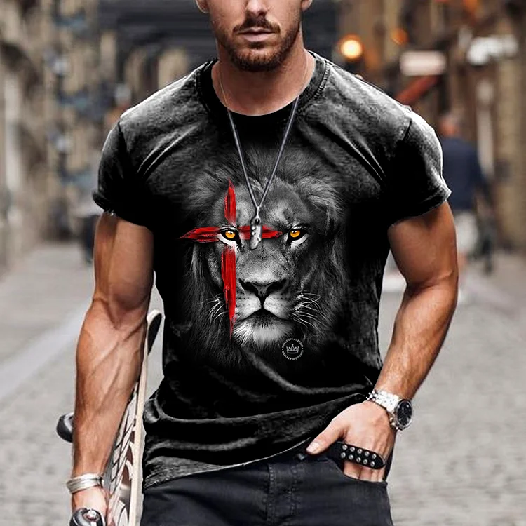 Personalised Lion Short Sleeve T-Shirt