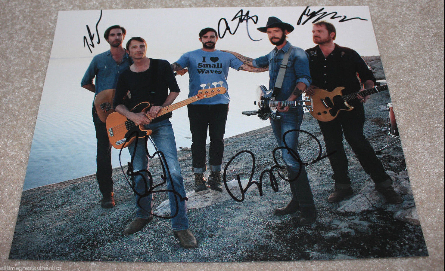 BAND OF HORSES ROCK GROUP SIGNED AUTHENTIC 11X14 Photo Poster painting w/COA X5 INFINITE ARMS