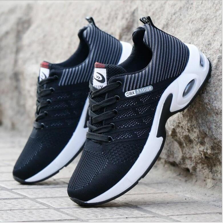 Vulcanized Shoes Mens Sneakers  Fashion Summer Air Mesh Breathable Wedges Sneakers for Men Plus Size 39-44