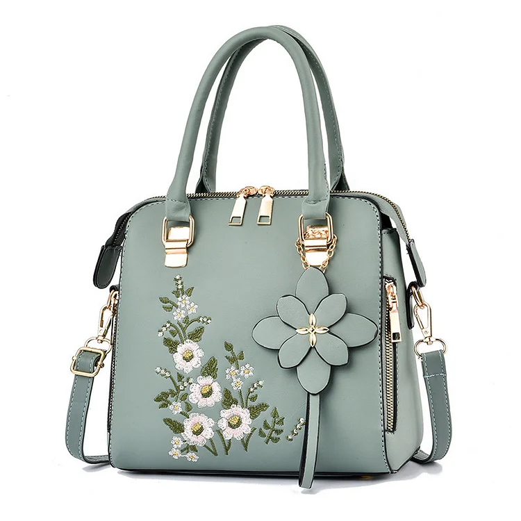 Embroidered handbag simple shoulder messenger bag