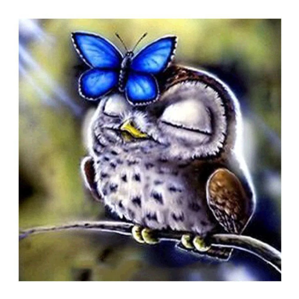 Diamond Painting - Full Round Drill - Cute Owl(25*25cm)