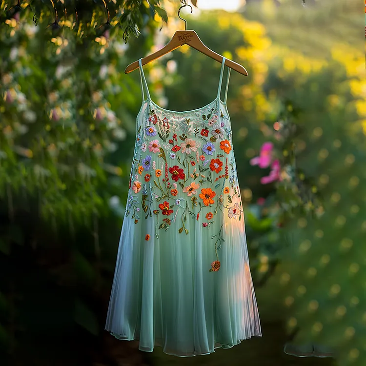 Vintage Bohemian Floral Slip Dress
