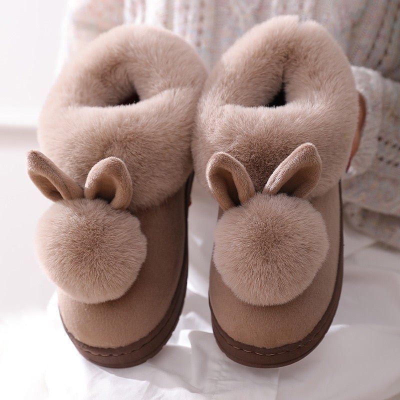Winter Slippers Women Furry Warm Female Slipper Indoor Home Shoes Casual Ladies Soft Comfort Shoes Woman Furry Rabbit Ears Plush