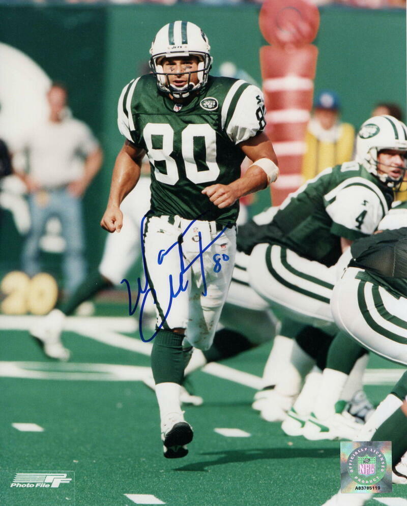 WAYNE CHREBET SIGNED AUTOGRAPH 8X10 Photo Poster painting - NEW YORK JETS RING OF HONOR LEGEND