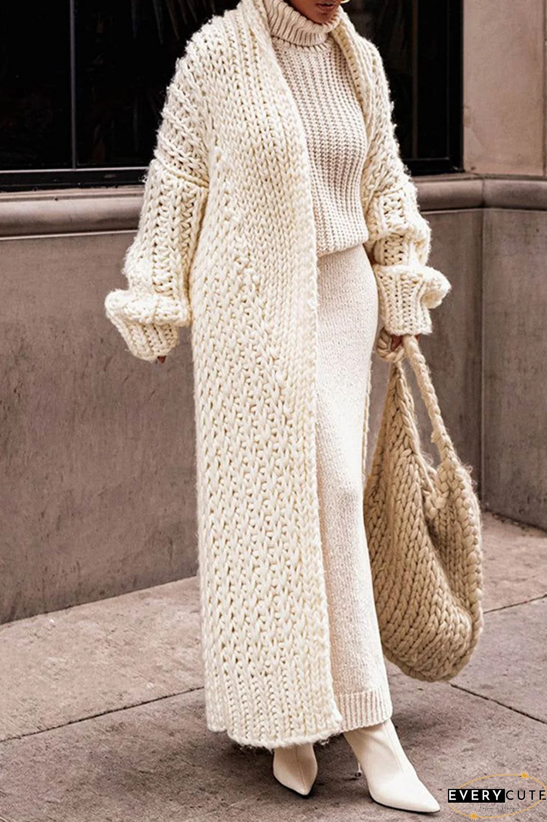 Openwork Chunky Knit Cardigan