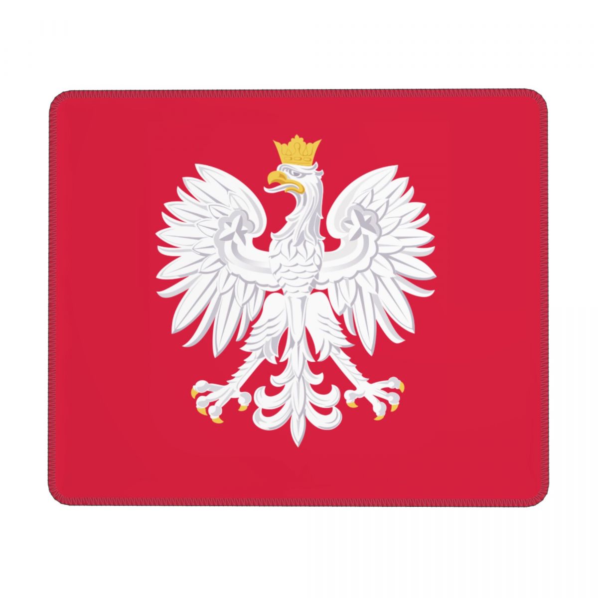 Poland National Football Team Square Gaming Mouse Pad with Stitched Edge