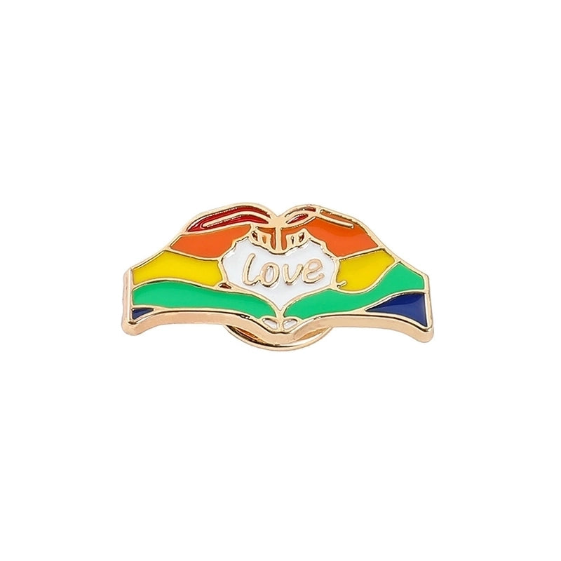Fashion Pin Rainbow Heart Shape Alloy Plating Unisex Brooches