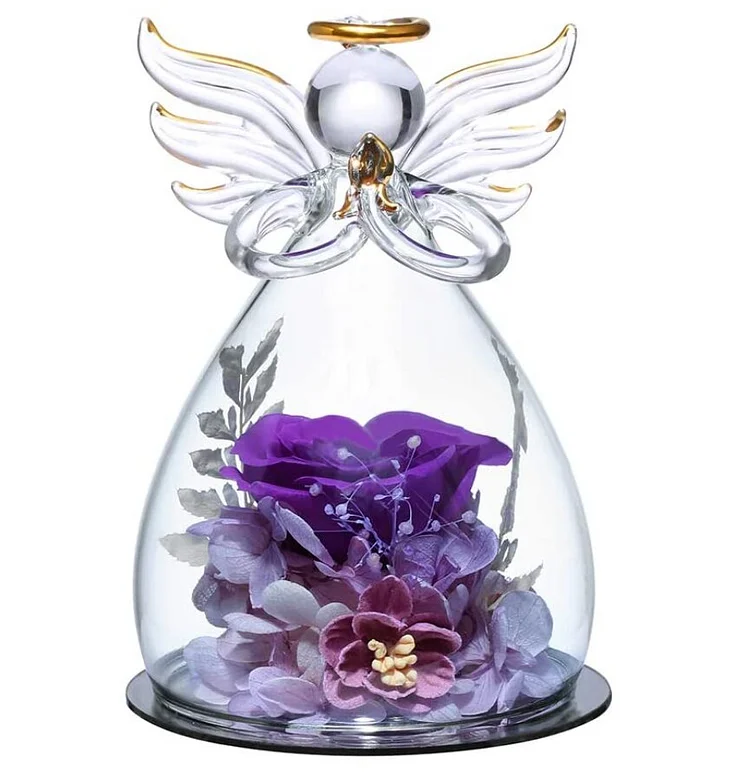 Angel Figurines Real Natural Fresh Preserved Rose