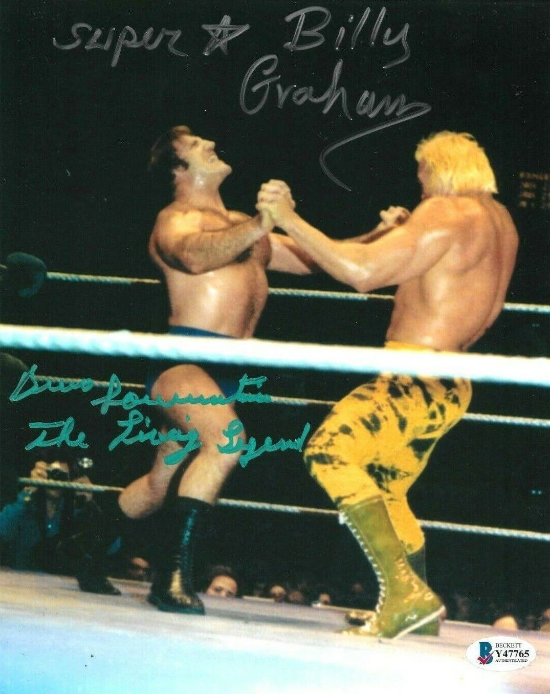 BRUNO SAMMARTINO AND BILLY GRAHAM HAND SIGNED 8X10 Photo Poster painting WITH BECKETT COA 1