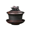 Hand-carved hand-clawed pottery teapot for brewing tea, high-end household tea set