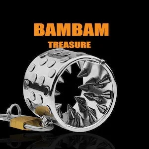 pornhint Pornhint Stainless Steel Cock Ring With Spikes, Sexual Torture, High Duty Sex Toys With Lock, Cosplay Games, Mature