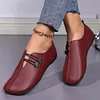 Gioiacombo&trade; Scarpe casual in pelle con punta tonda retr&ograve; da donna