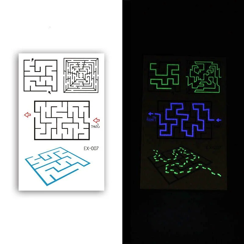 Night Luminous Tattoo Butterfly Starry Star Universe for Kids Fake Tattoo Glowing In Dark Waterproof Temporary Tattoo Stickers