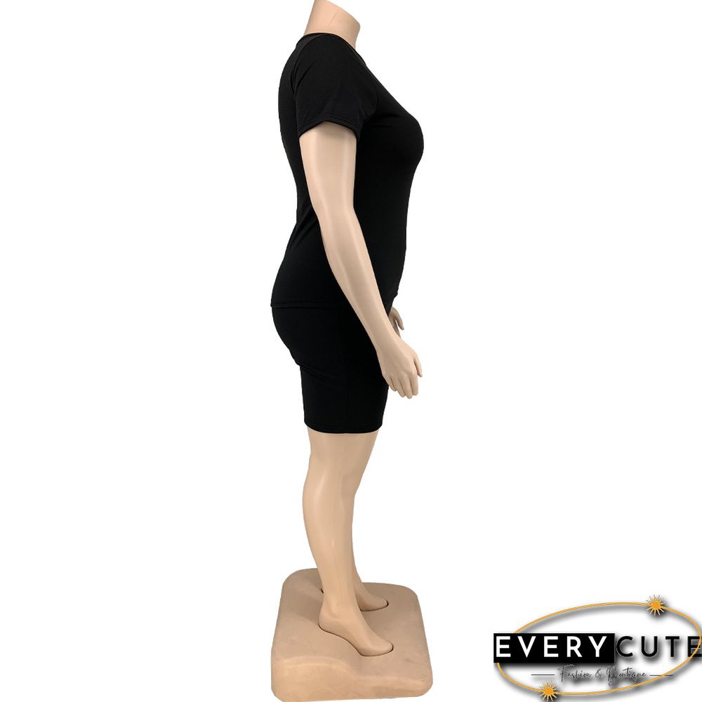 Plus Size Summer Casual Solid Color Short Sleeve Round-neck T-Shirt