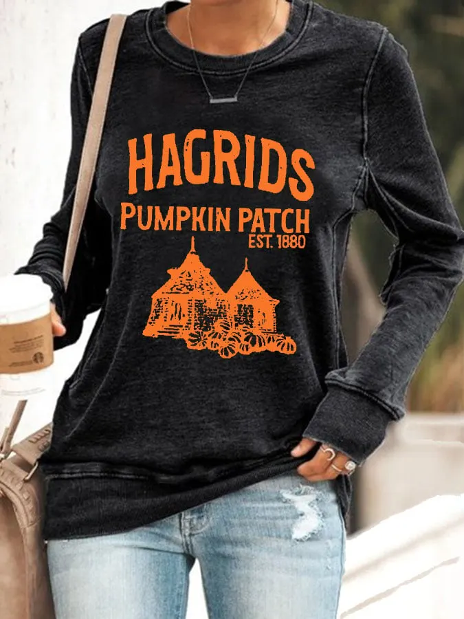 Women's Autumn Pumpkin Print Casual Sweatshirt 