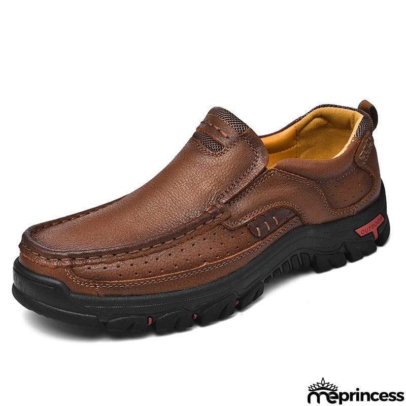 Outdoor Climbing Non-Slip Breathable Soft Rubber Men Leather Shoes