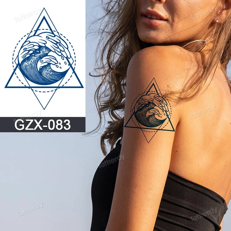 Juice Ink Natural Tattoo Water Transer Long Lasting Blue Semi-permanent Temporary Tattoos Small Hand Sleeve Armband Painting