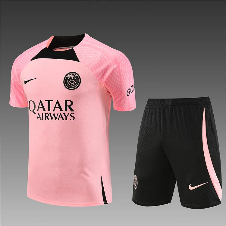 2023-24 Paris pink short-sleeved training suit