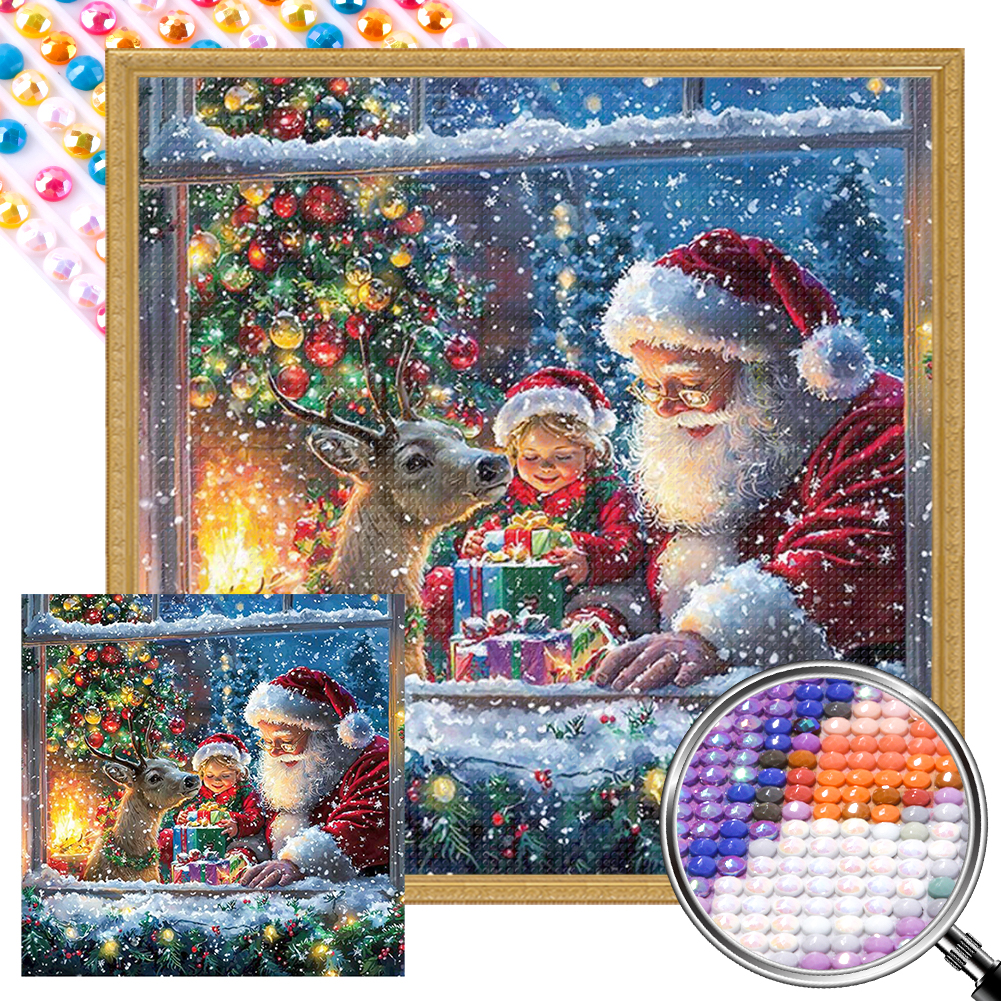 Christmas Snow Night 40*40cm(picture) full round drill diamond painting