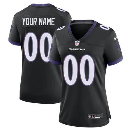 Women's Baltimore Ravens Nike Black Alternate Game Custom Jersey
