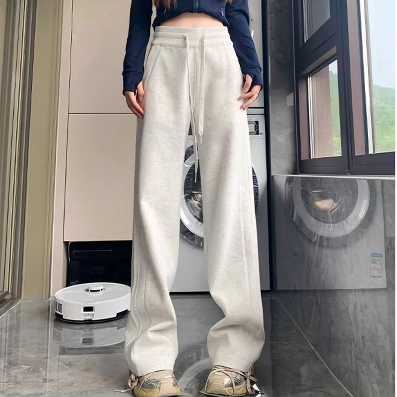 OLCooL Corduroy Wide Leg Pants Women Korean Casual High Waist Straight Pants Autumn Loose Streetwear Solid Trousers Female New olcool