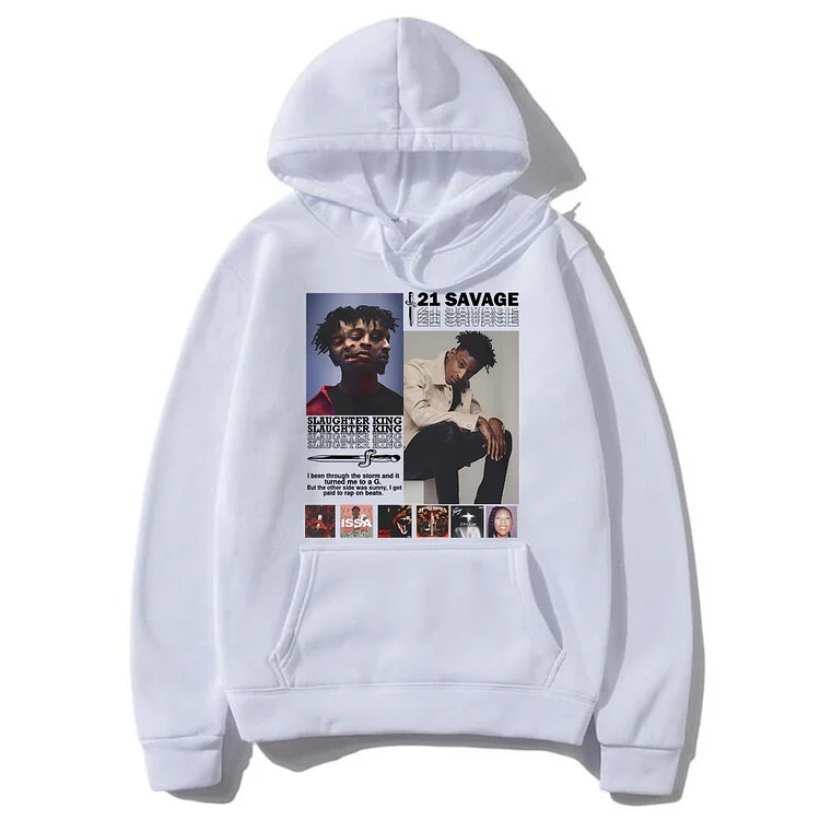 Rapper 21 Graphic Hoodie Oversized Sweatshirt Hip Hop Vintage Hoodies Streetwear at Hiphopee