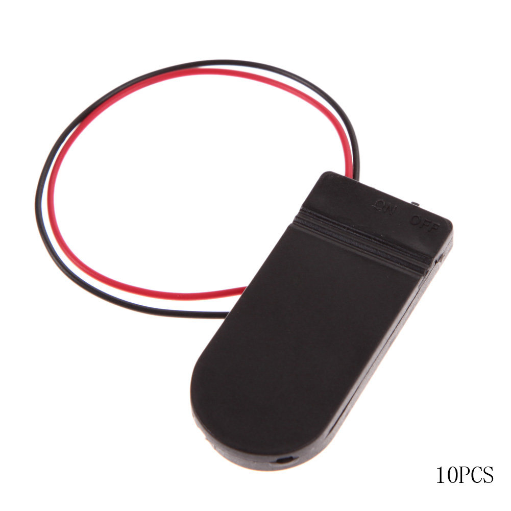 

10Pcs DIY CR2032 3V Button Coin Cell Battery Holder Case Box, 黑色, 501 Original