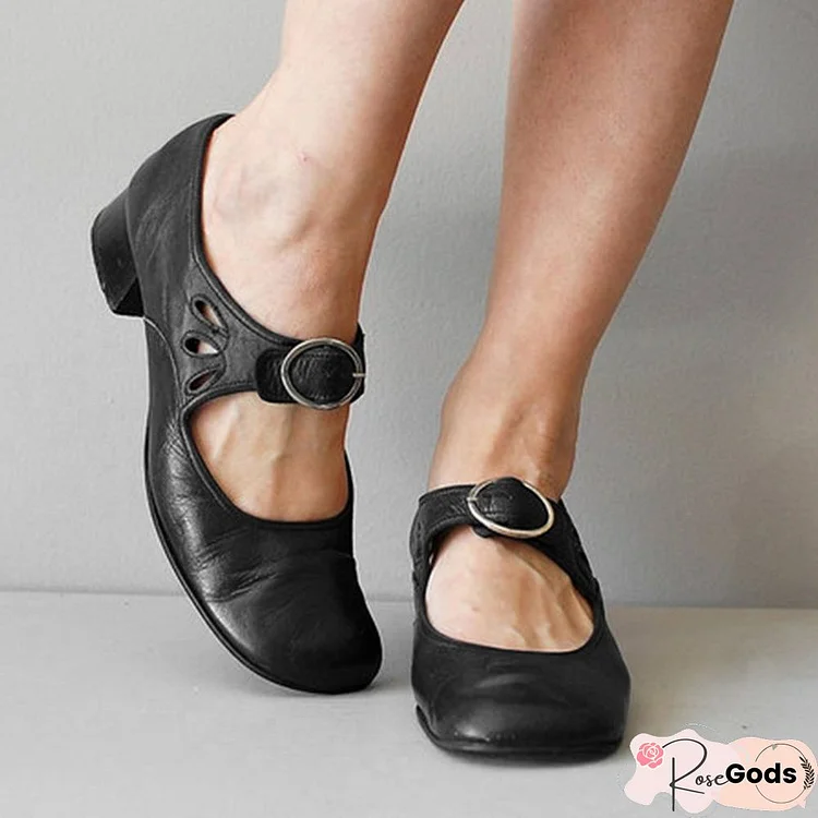 Mary Janes Summer Low Heel Vintage Women Shoes