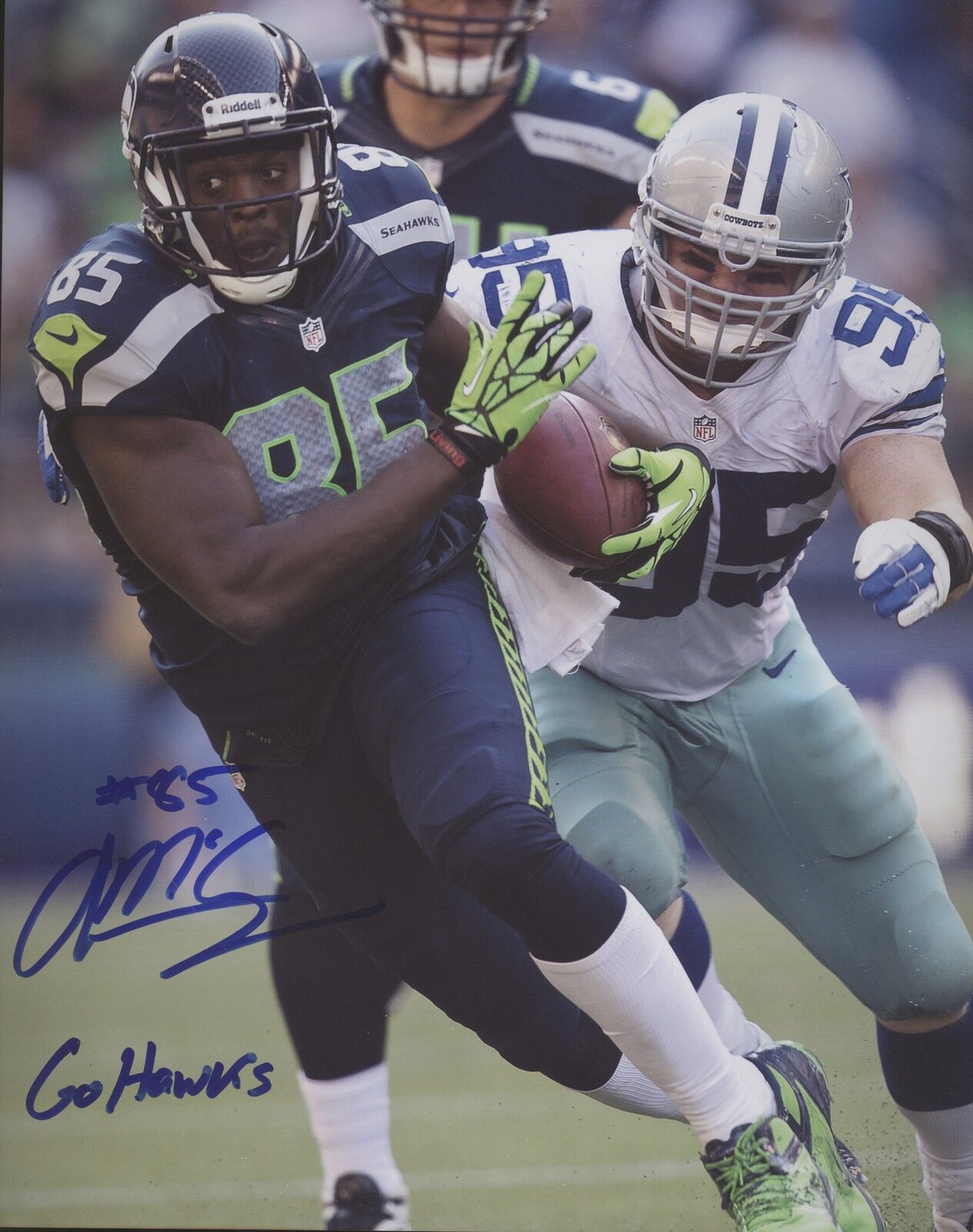 Anthony McCoy 8x10 Autographed Signed AUTO INSCR Seahawks SB Champ Photo Poster painting #1